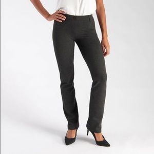 Betabrand classic straight leg dress yoga pant in charcoal gray